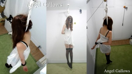 A Woman Wearing White Dress And Black Stockings 1 All Camera